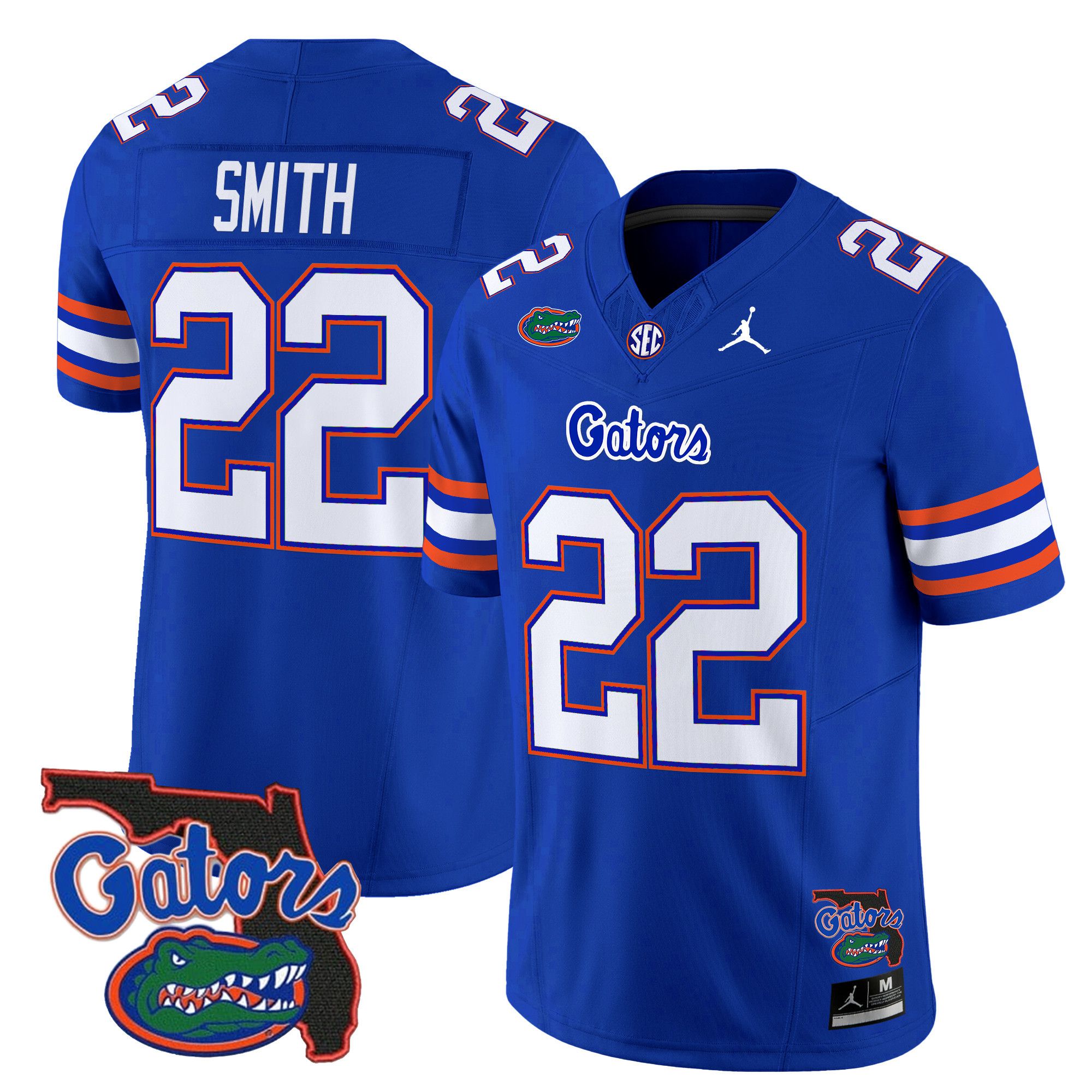 Men Florida Gators #22 Smith Blue 2024 Florida Patch Vapor Limited NCAA Jersey style 1->ncaa teams->NCAA Jersey